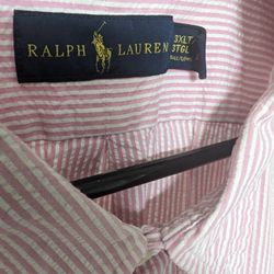 3xlt Ralph Lauren Seersucker Shirt