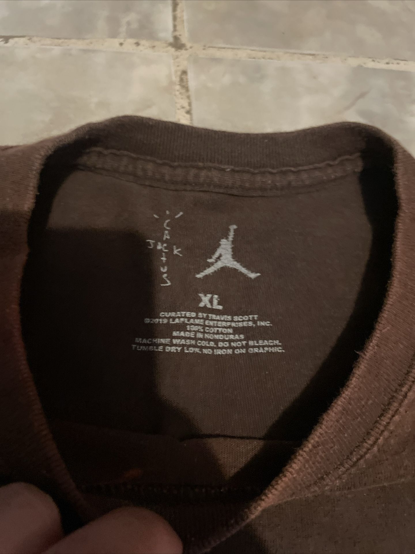 Cactus Jack X Nike Air Jordan Travis Scott Faded Brown T Shirt Mens XL