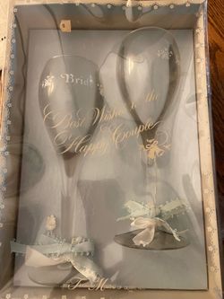 Vintage Bride & Groom glasses