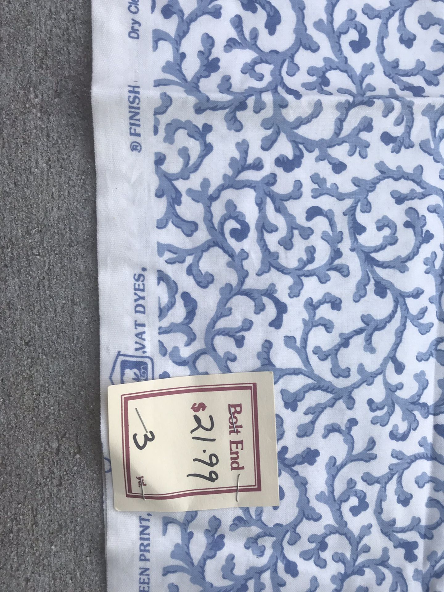 Waverly Savoy blue and white Fabric BTY