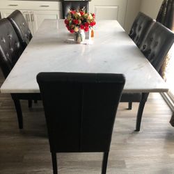 marble 6 chair dining table