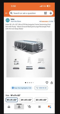 Intex 18 x 9 Pool