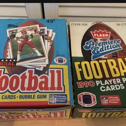 1989 TOPPS and 1990 FLEER Football Trading Cards Sealed Packs