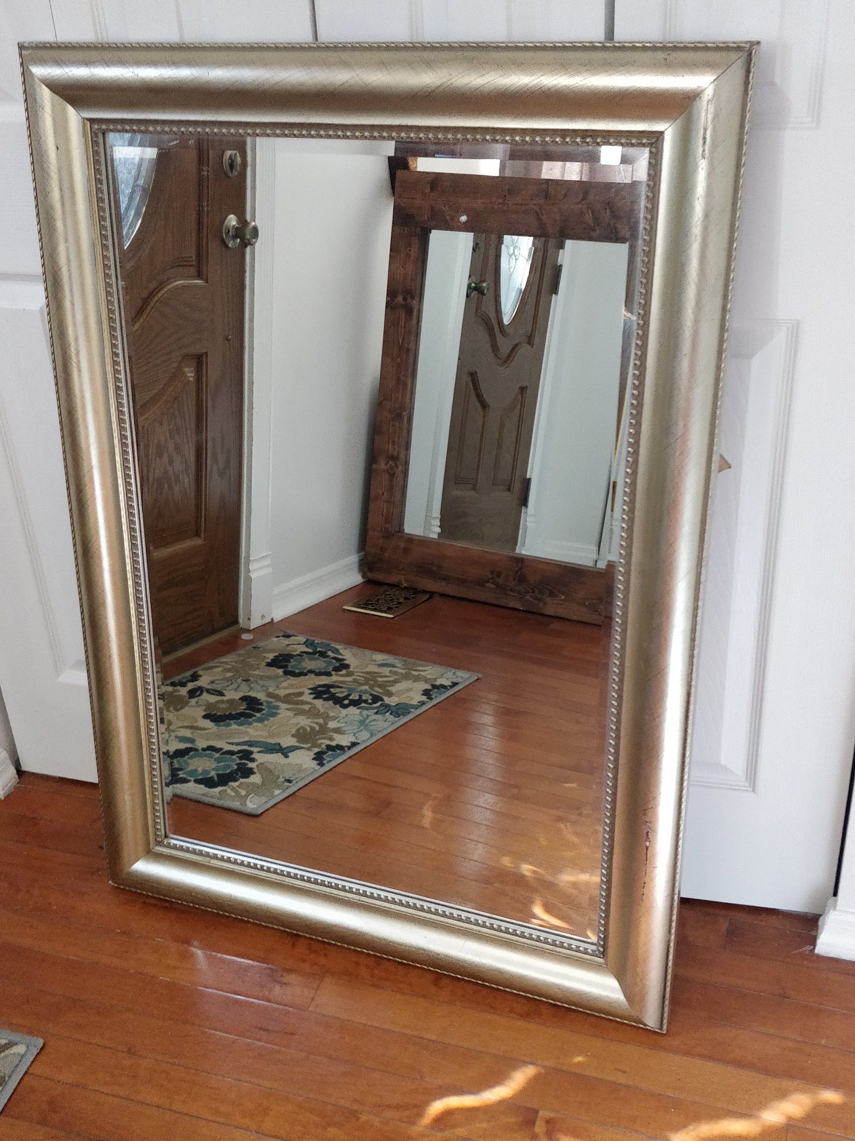 Nice wooden frame mirror # in good condition, L42.5"*H30.5"