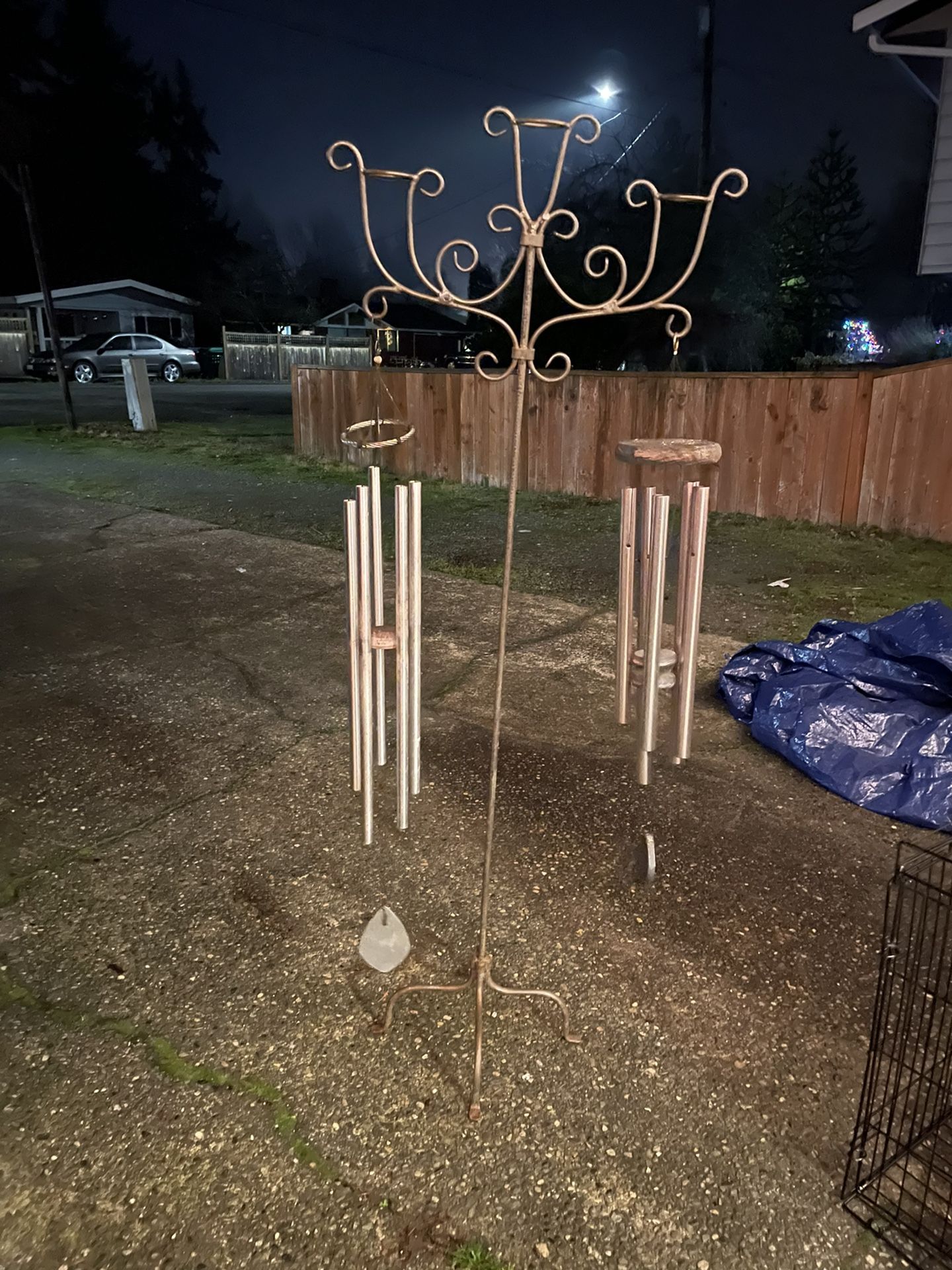 2 Large  Wind Chimes With Stand 