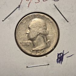 1950 S  Washingyon Quarter 90% Silver