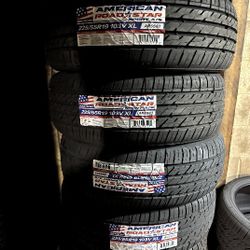 SET OF FOUR NEW TIRES 225/55/19 AMERICAN ROADSTAR INCLUDING MOUNT AND BALANCE, ASK ME FOR SIZES AND BRANDS 