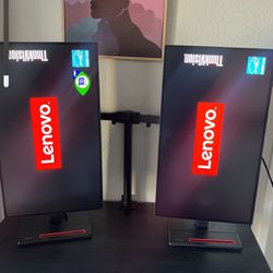 2 Lenovo Monitors 