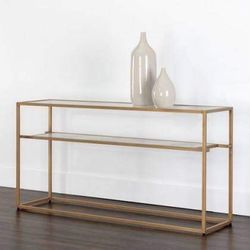 Console Table New in Packaging Beautiful Brass Finish Retailed For $227.95.