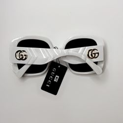 Ladies White GG Sunglasses 