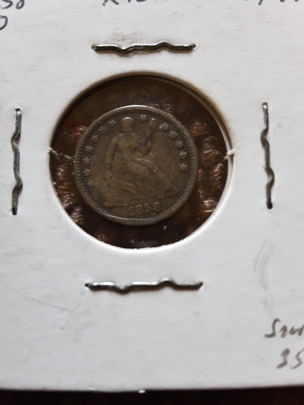 1858.0. Half Dime,almost Mint 