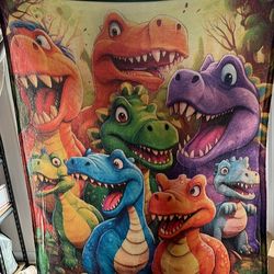 Colorful dinosaur blankets