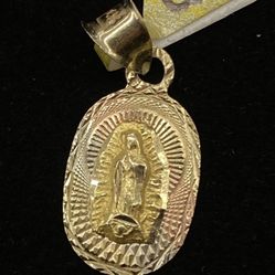 $150 Three Tone Gold Virgin Mary Charm