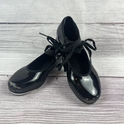Bloch Annie Tyette Glossy Black Tap Shoes for Kids Size 12