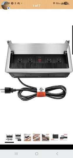 Recessed Desk Power Outlet Box USB-C Conference Table Charging Hub