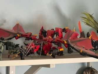 Ninjago dragons and a mech