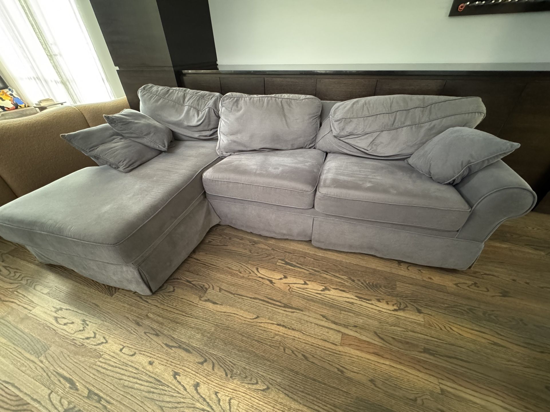 Gray sofa. Turns into Full Size bed.