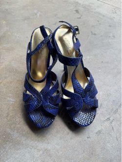 Women’s high heels blue snake