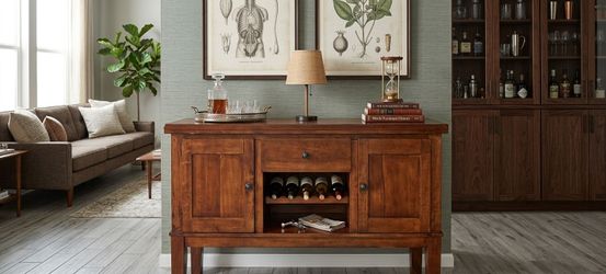 Wood Sideboard Buffet with Wine Rack