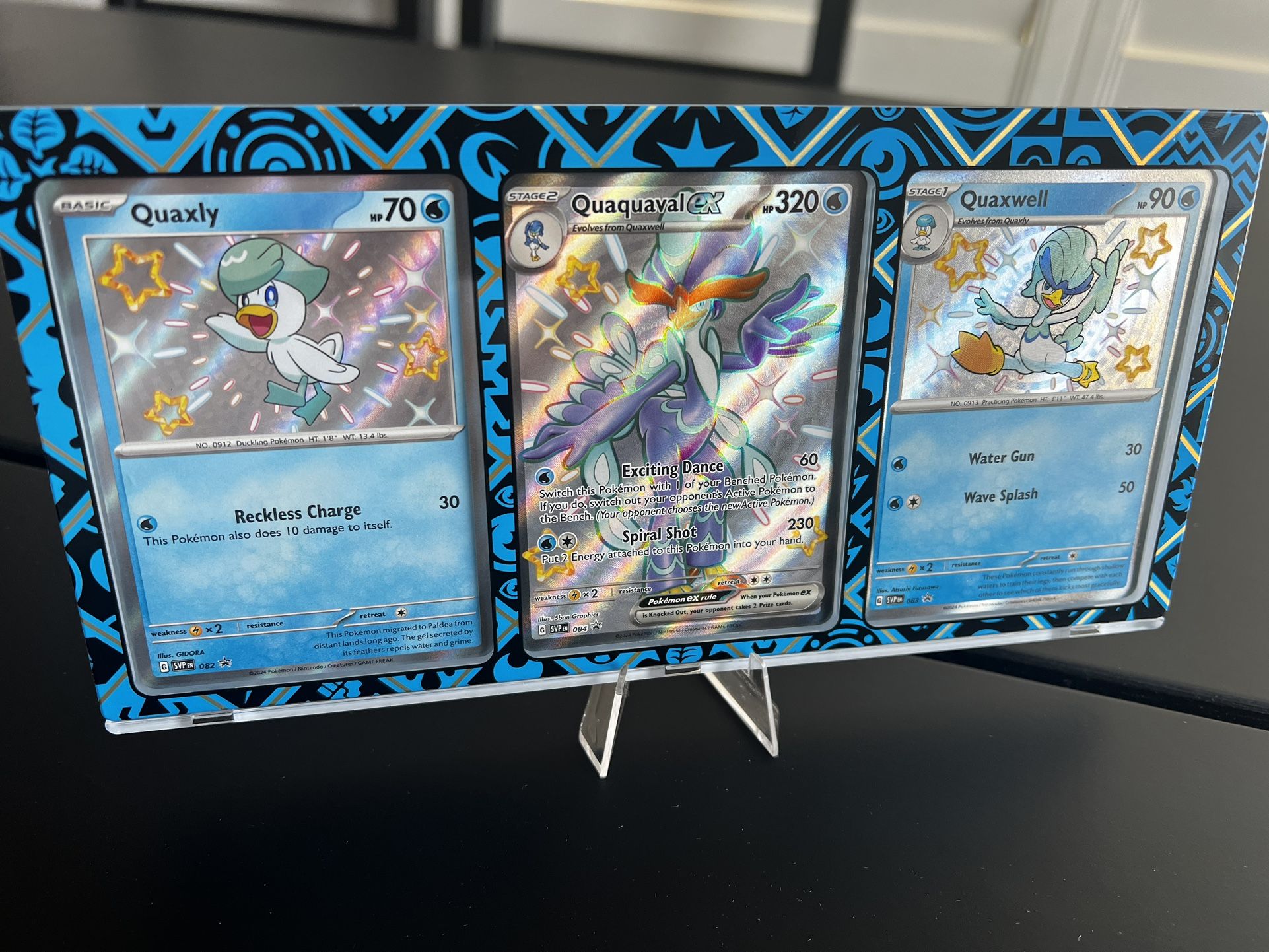 Shiny Quaquaval ex, Quaxly, Quaxwell Pokémon TCG