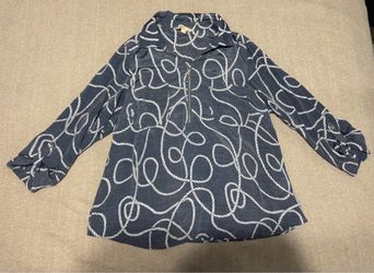 Michael Kors Rope Print Half-Zip Tunic Top
