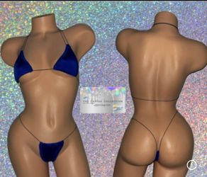 EXOTIC DANCE WEAR: DARK BLUE 2 PIECE SET