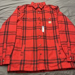 Men’s Carhartt Relax Fit Flannel Sherpa Lined Shirt Jacket - Size XL Tall