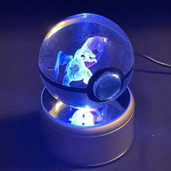 Charizard Large Crystal Ball With Rotating RGB Stand