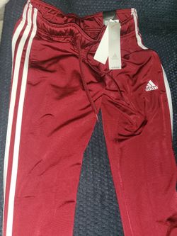 Adidas Track Pants burgundy with White Stripes