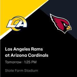 4 Arizona Cardinals Vs Los Angeles Rams Lower Level Tickets. Section 137 Row 40