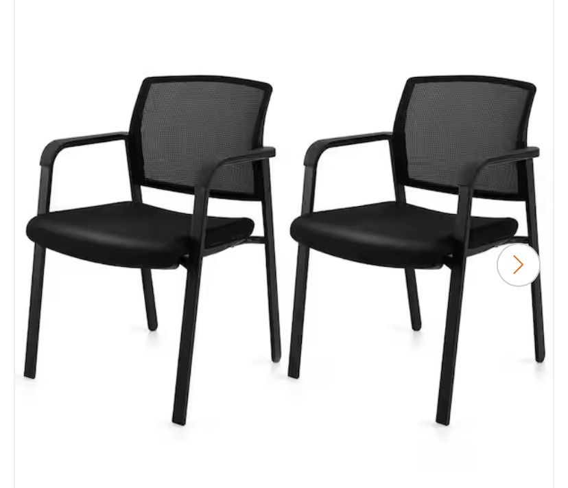Mesh Stackable Ergonomic Office Guest Chairs (Set Of 2)