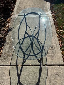 Glass Top Wrought Iron Coffee Table
