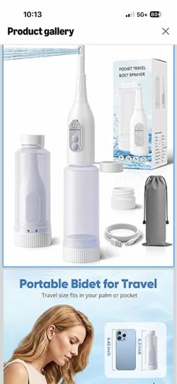 Handheld Electric Portable Travel Bidet, Pocket-Sized with Dual Pressure Modes, 360° Nozzle, IPX7 Waterproof & USB-C Rapid Charge for Postpartum Care 