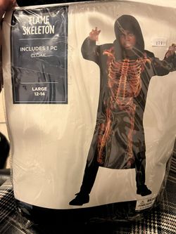 Flame Skeleton Costume- Boys  Size 12-14