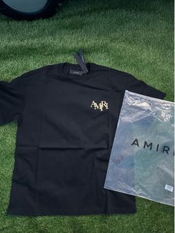 Brand New AMIRI Champagne Toast Graphic Logo Tee - Black