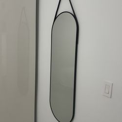 Oval Hanging Mirror Black Frame