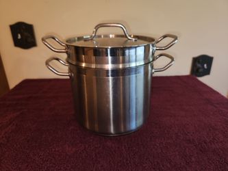 Winco Stainless Steel Stock Double Boiler Pot with Lid