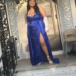 Royal Blue Satin Dress