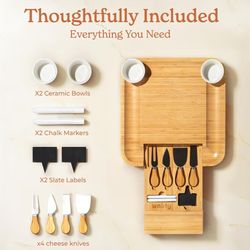 Smirly Charcuterie Platter and Serving Tray, Bamboo