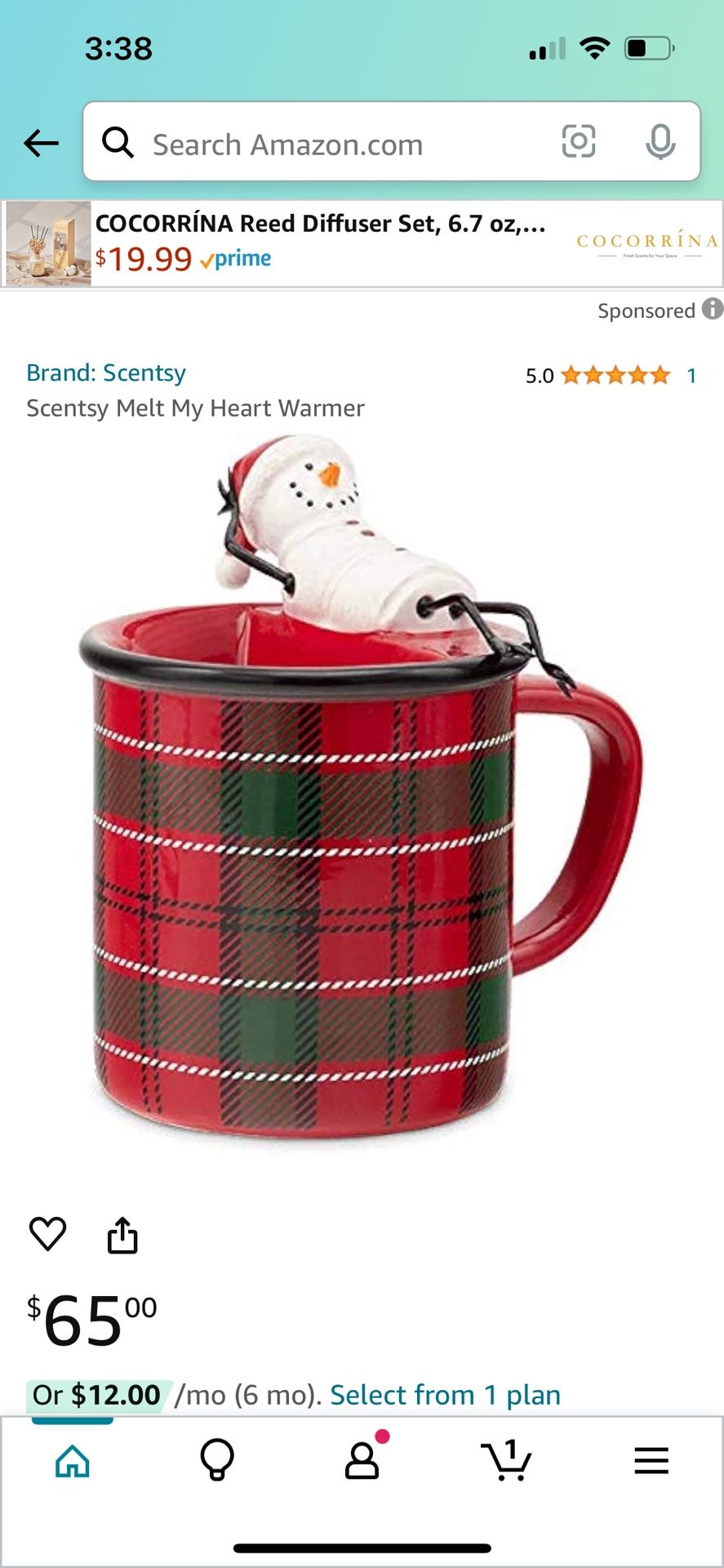 Scentsy Melt My Heart Wax Melt Warmer