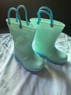 Toddler Mint Green Rubber Rain Boots