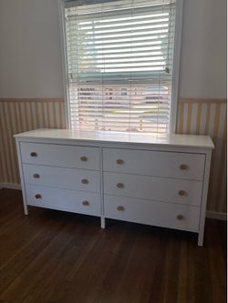 KILBERGET 6-drawer dresser, white/anchor/unlock function