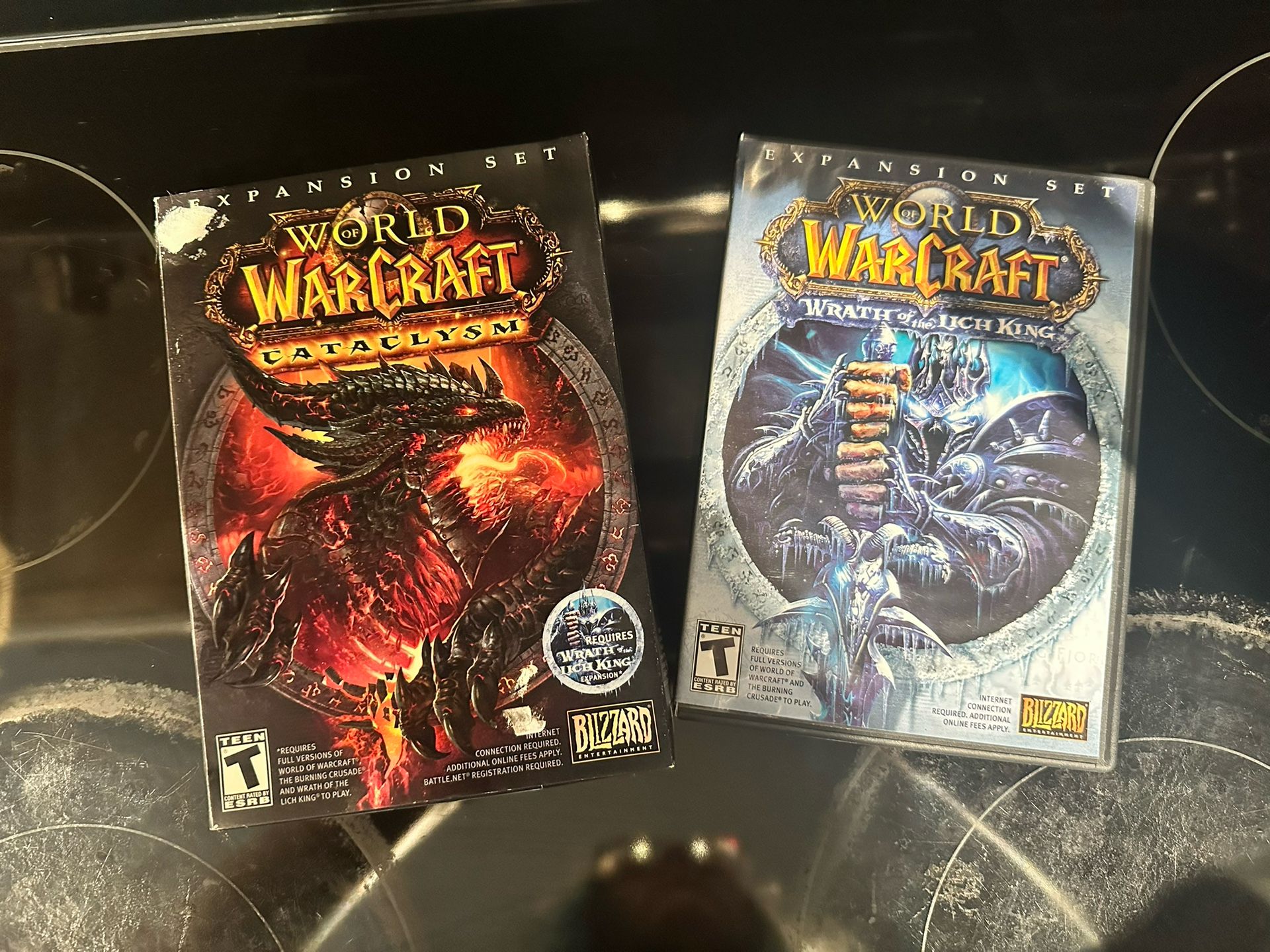 World Of Warcraft Game Disc Expansion Sets, Cataclysm (Complete), Wrath Of The Lich King (Game DVD)
