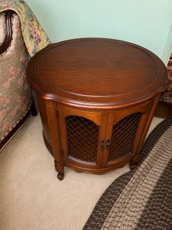 Round Cherry End Table