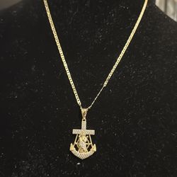 Gold San judas anchor chain