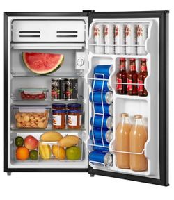Midea mini black and stainless steel fridge