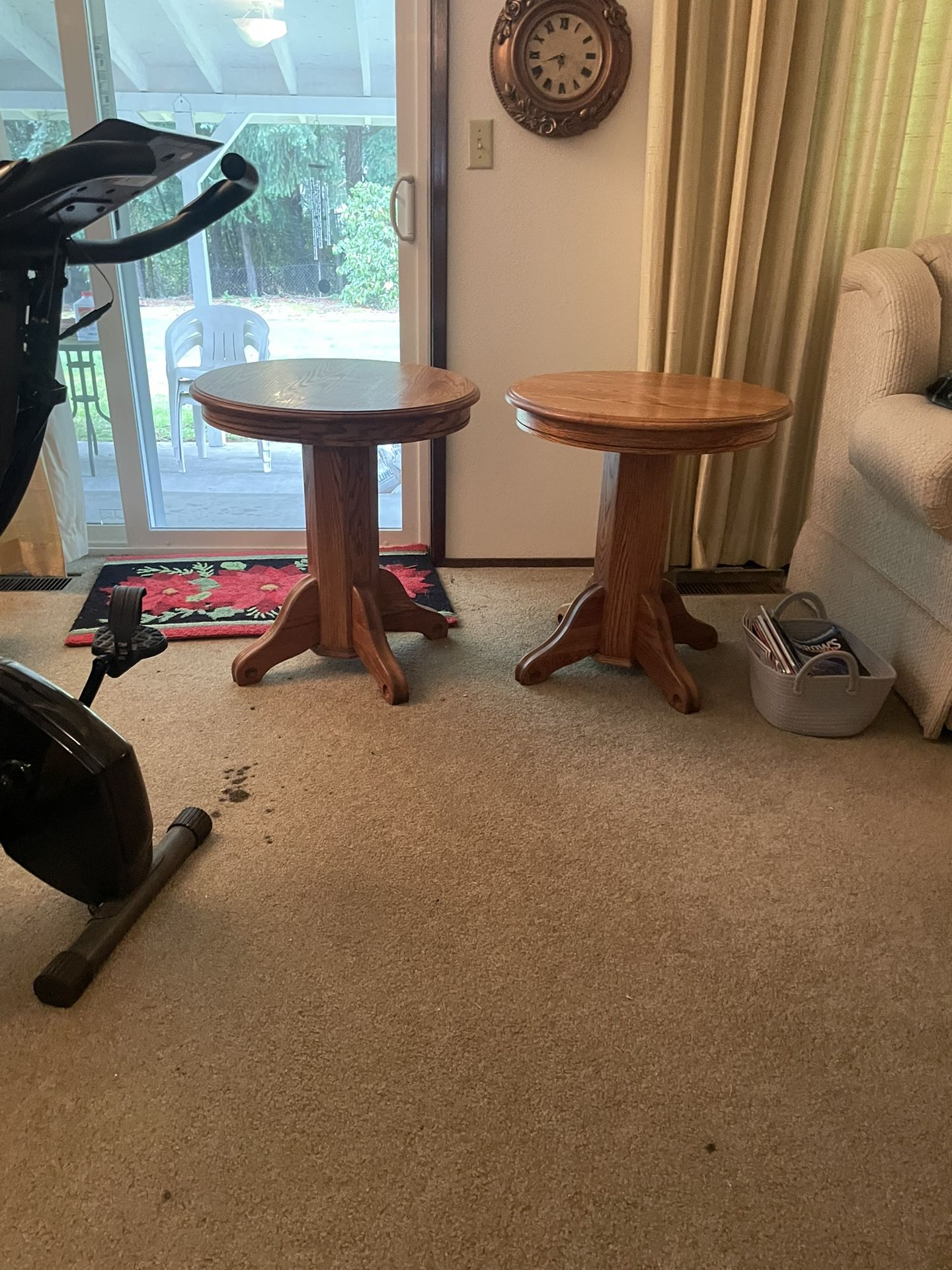 Two Wood End Tables