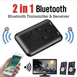 2in1 Bluetooth Transmitter Receiver 3.5mm Stereo Wireless , built in 200mAh Battery, Music Audio Cable Dongle Bluetooth V4.2 Adapter for TV DVD Mp3 PC