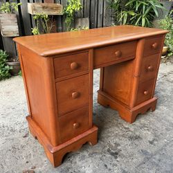 Vintage Mid Century Solid Maple Desk Heywood Wakefield Era