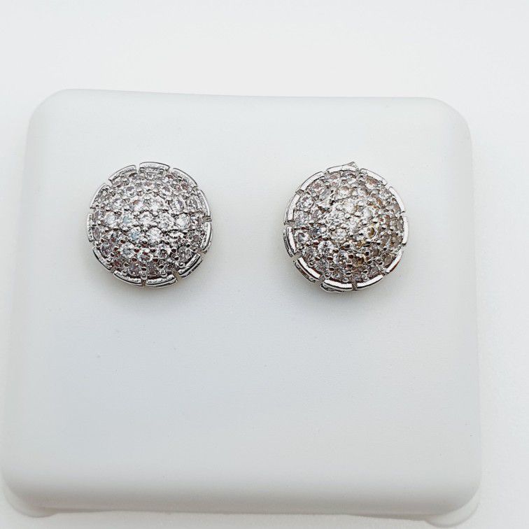 "925 Sterling Silver Plated CZ Earrings, EVBRS451
 
 